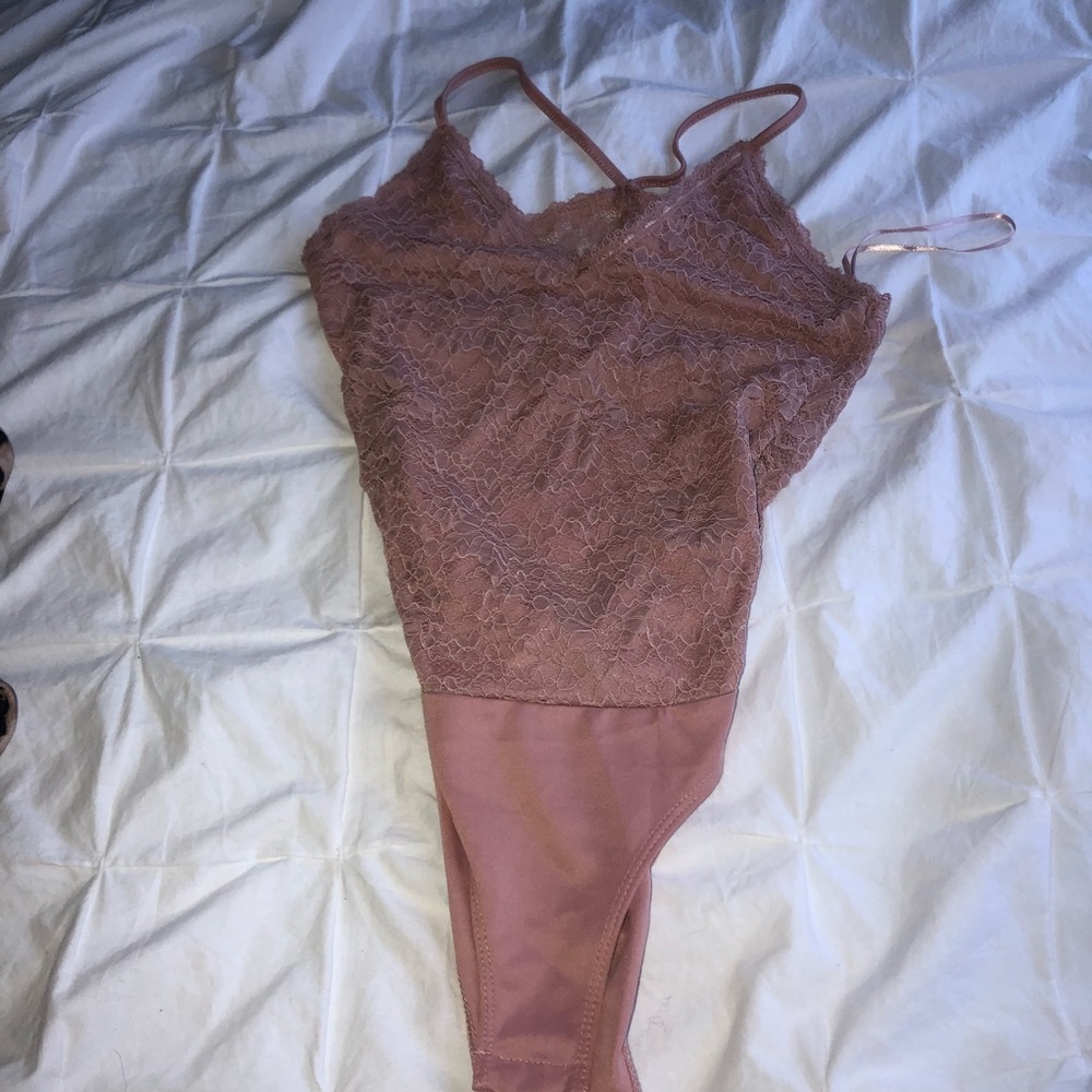 Forever 21 Pink Lace Body Suit